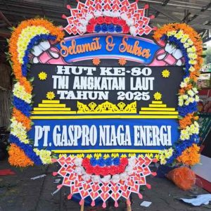 Bunga Papan Selamat Premium - Panel Biru & Rangkaian Super Padat - Dorus Florist