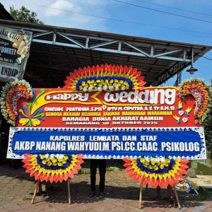 Bunga Papan Happy Wedding JUMBO Spektakuler - Rangkaian 3D Super Masif - Dorus Florist