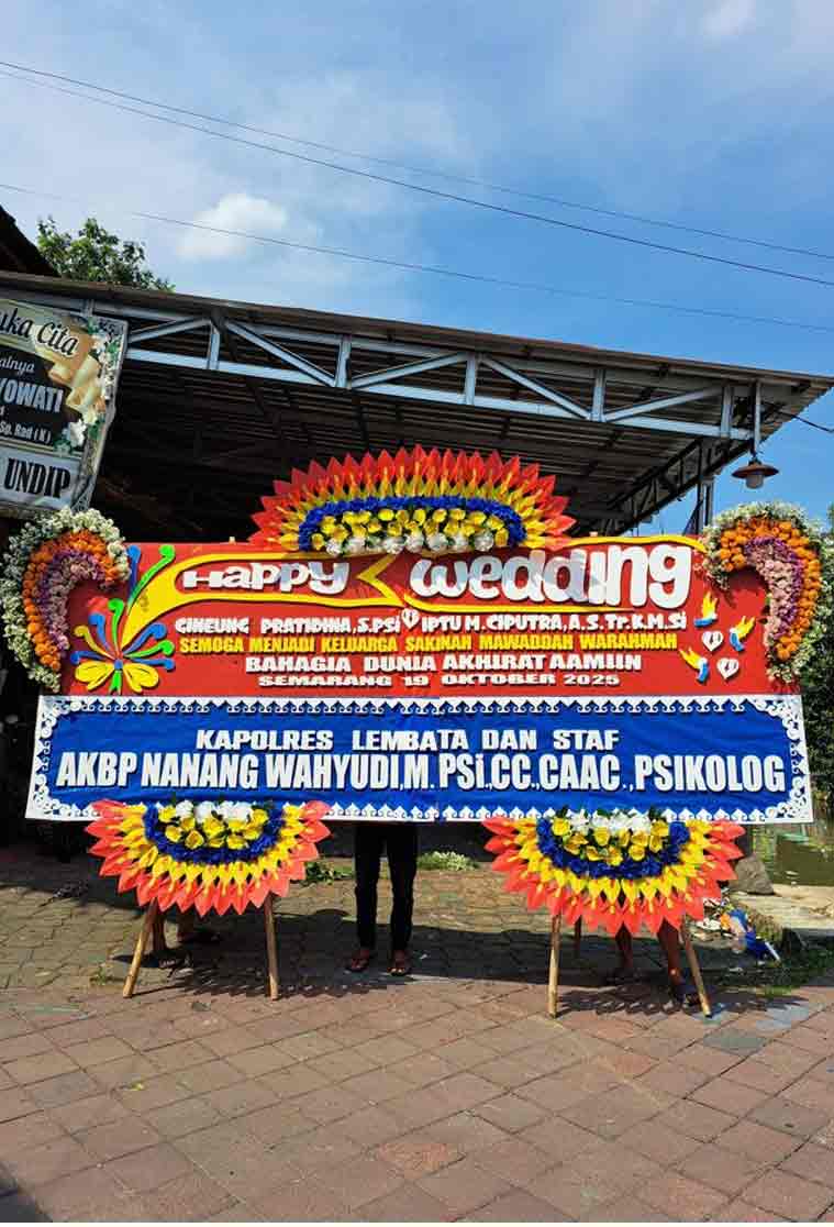 Bunga Papan Happy Wedding JUMBO Spektakuler - Rangkaian 3D Super Masif - Dorus Florist