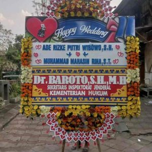 Bunga Papan Happy Wedding Spektakuler - Rangkaian Super Masif 3D - Dorus Florist