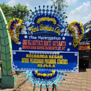 Bunga Papan Duka Cita Royal Blue - Rangkaian Penuh - Dorus Florist