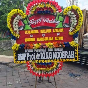 Bunga Papan Happy Wedding Spektakuler - Rangkaian 3D Super Tebal - Dorus Florist