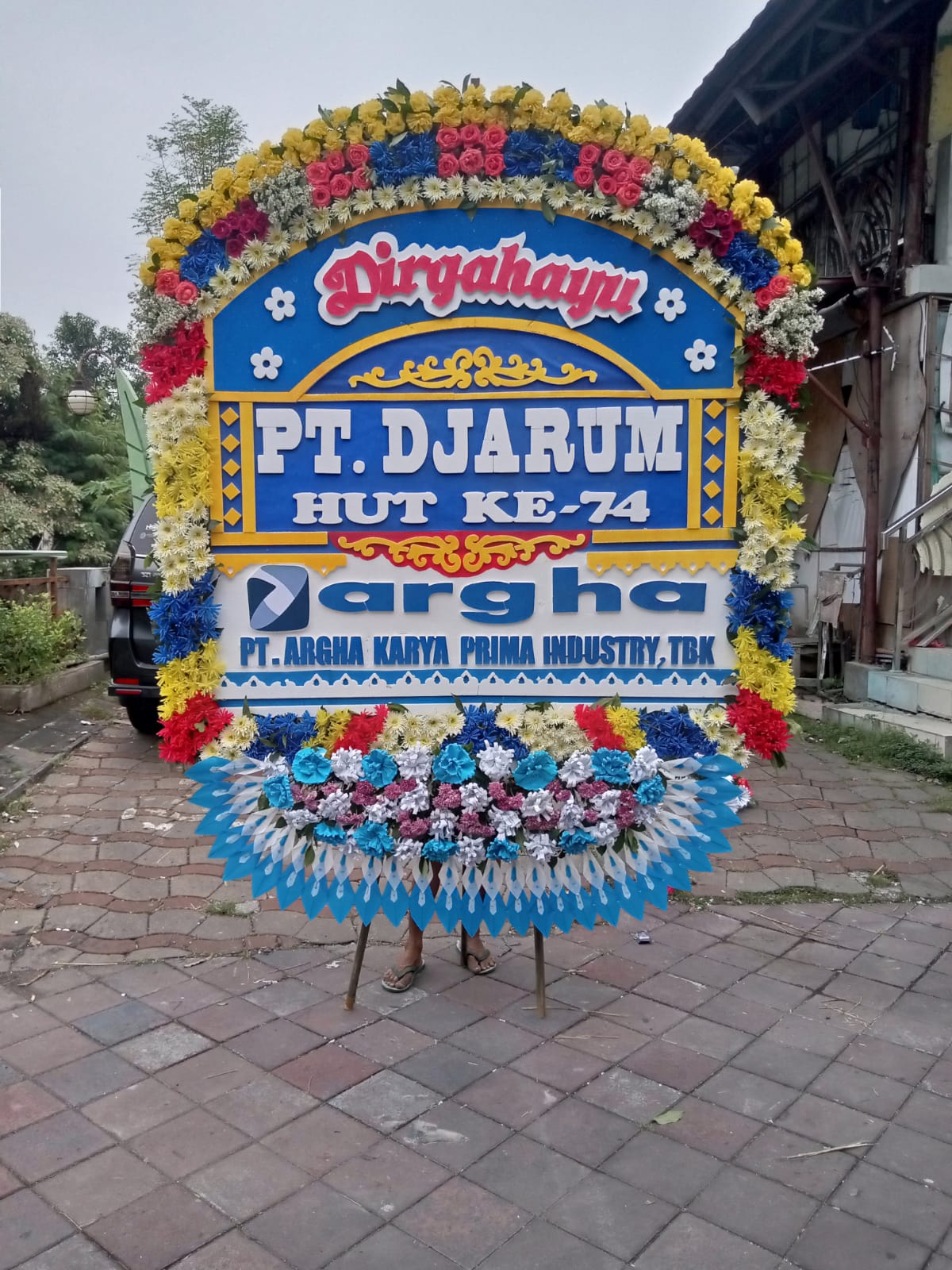Bunga Papan Dirgahayu JUMBO - Bingkai Penuh (Full Border) Multi-Panel - Dorus Florist