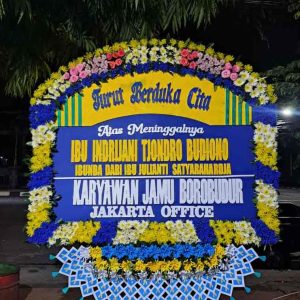 Bunga Papan Duka Cita JUMBO - Bingkai Penuh (Full Border) Royal Blue - Dorus Florist