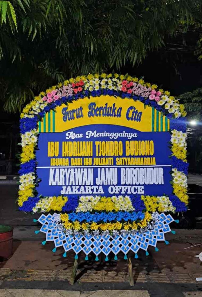 Bunga Papan Duka Cita JUMBO - Bingkai Penuh (Full Border) Royal Blue - Dorus Florist