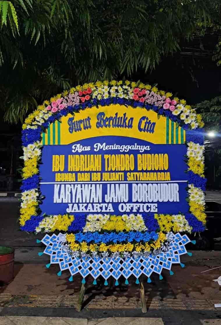 Bunga Papan Duka Cita JUMBO - Bingkai Penuh (Full Border) Royal Blue - Dorus Florist