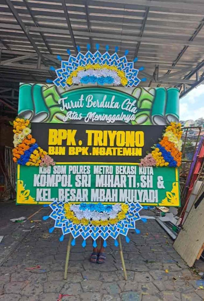Papan Bunga Duka Cita Modern (Hijau-Hitam) - oleh Dorus Florist