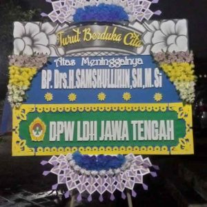 Papan Bunga Duka Cita Formal (Nuansa Biru-Kuning) - oleh Dorus Florist