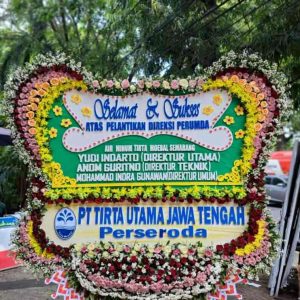 Bunga Papan Selamat JUMBO Spektakuler - Bentuk Kupu-Kupu & Full Border Super Masif - Dorus Florist