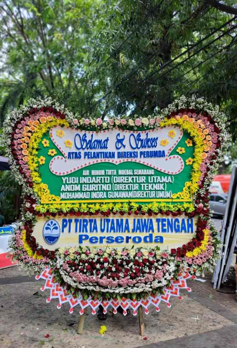 Bunga Papan Selamat JUMBO Spektakuler - Bentuk Kupu-Kupu & Full Border Super Masif - Dorus Florist