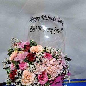 Bunga Meja Bloom Box Balon Ucapan (The Celebration Bubble Bloom Box)