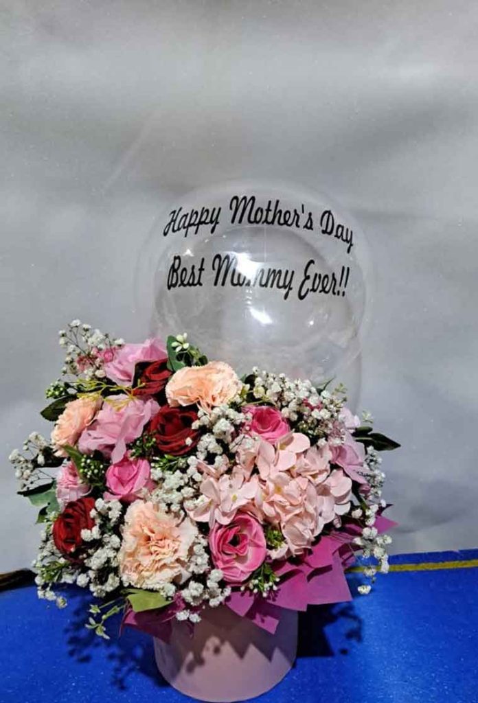Bunga Meja Bloom Box Balon Ucapan (The Celebration Bubble Bloom Box)