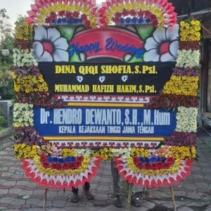 Bunga Papan Happy Wedding JUMBO - Bingkai Penuh (Full Border) Super Masif - Dorus Florist