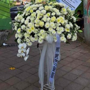 Standing Flower Duka Cita Anggrek Putih (White Orchid Condolence Standing Flower)
